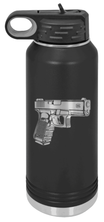 Glock - 32oz Water Bottle Laser Engraved- Black