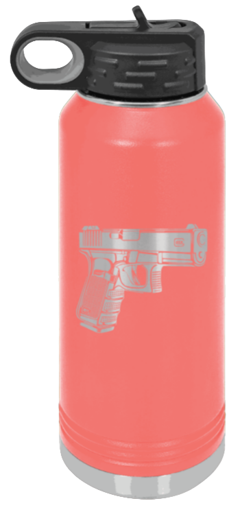 Glock - 32oz Water Bottle Laser Engraved- Coral