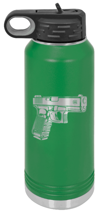 Glock - 32oz Water Bottle Laser Engraved- Green
