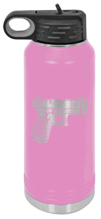 Glock - 32oz Water Bottle Laser Engraved- Light Purple
