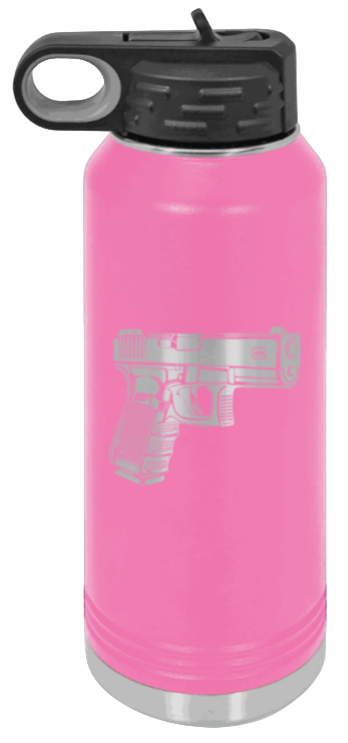 Glock - 32oz Water Bottle Laser Engraved- Pink