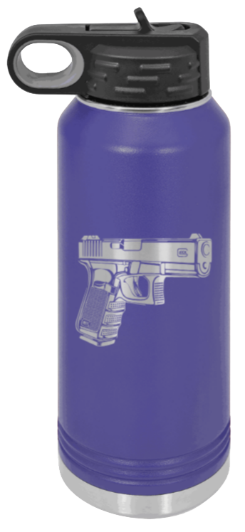 Glock - 32oz Water Bottle Laser Engraved- Purple