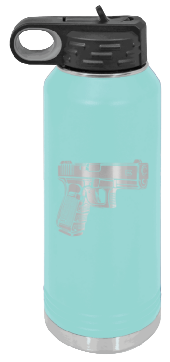 Glock - 32oz Water Bottle Laser Engraved- Teal