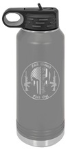 Load image into Gallery viewer, Punisher Fuck Around &amp; Find Out Laser Engraved Water Bottle (Etched)
