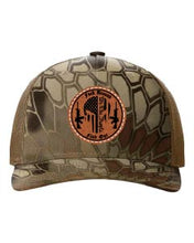 Load image into Gallery viewer, Fuck Around Find Out Punisher Leather Patch Richardson 112 Duck Camo Hat
