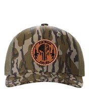 Load image into Gallery viewer, Fuck Around Find Out Punisher Leather Patch Richardson 112 Duck Camo Hat
