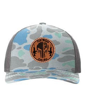 Load image into Gallery viewer, Fuck Around Find Out Punisher Leather Patch Richardson 112 Duck Camo Hat
