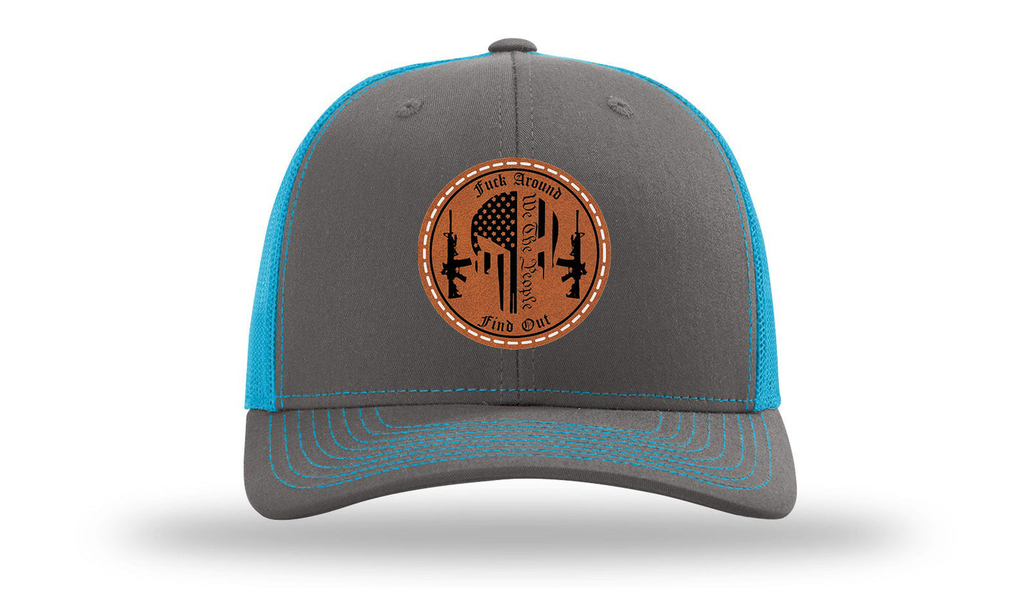 FAFO Punisher Leather Patch Richardson 112 Hat