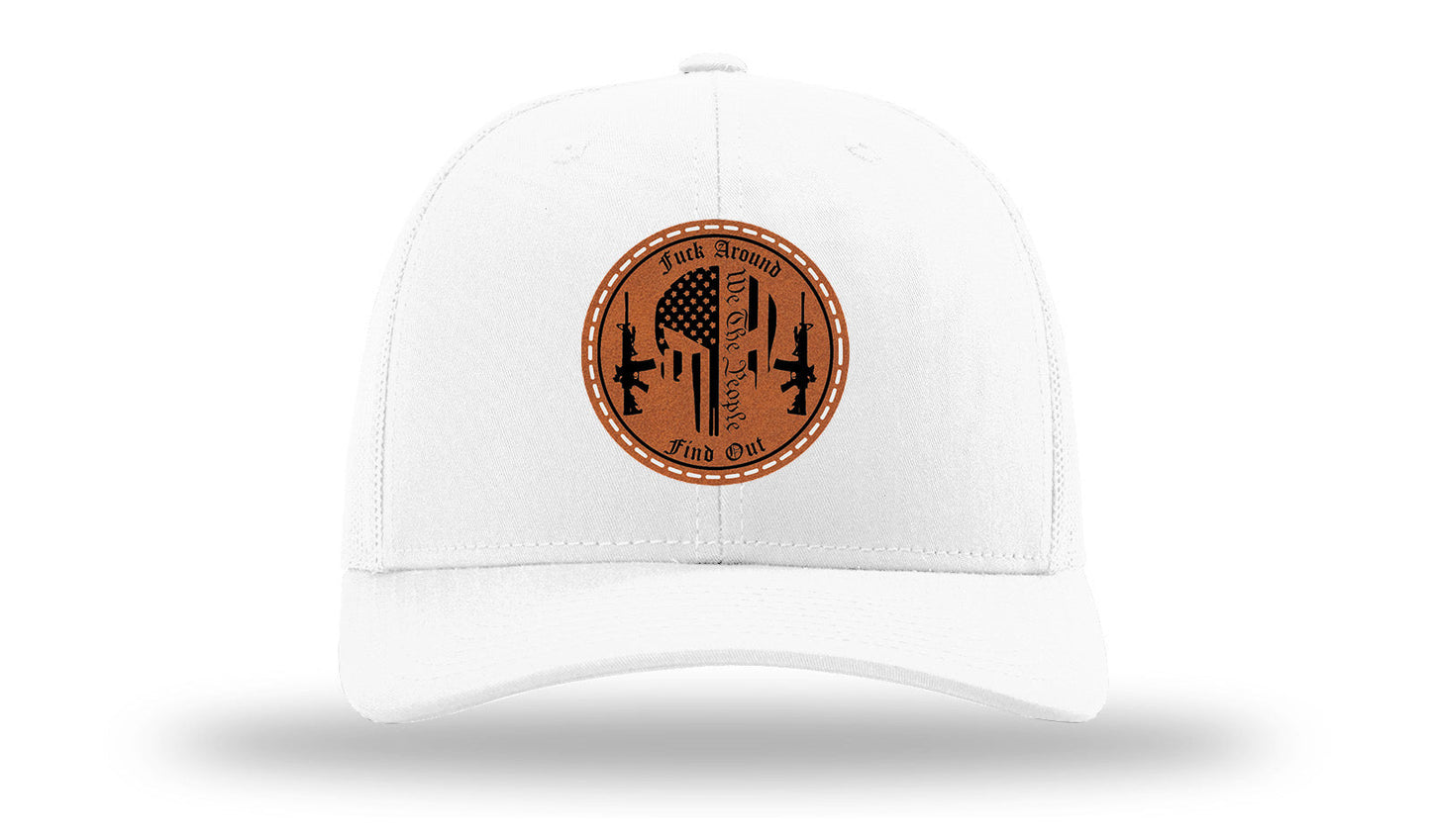 FAFO Punisher Leather Patch Richardson 112 Hat