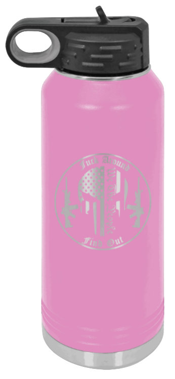  FAFO Punisher - 32oz Water Bottle Laser Engraved- Light Purple