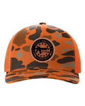 Load image into Gallery viewer, Fuck Around Find Out Leather Patch Richardson 112 Duck Camo Hat
