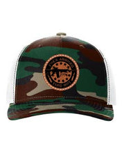 Load image into Gallery viewer, Fuck Around Find Out Leather Patch Richardson 112 Duck Camo Hat
