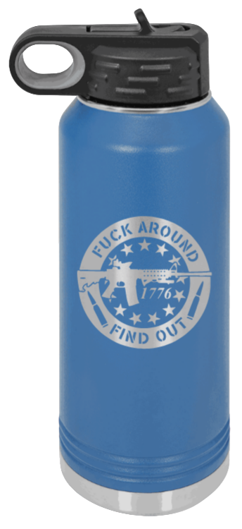  FAFO - 32oz Water Bottle Laser Engraved- Royal Blue