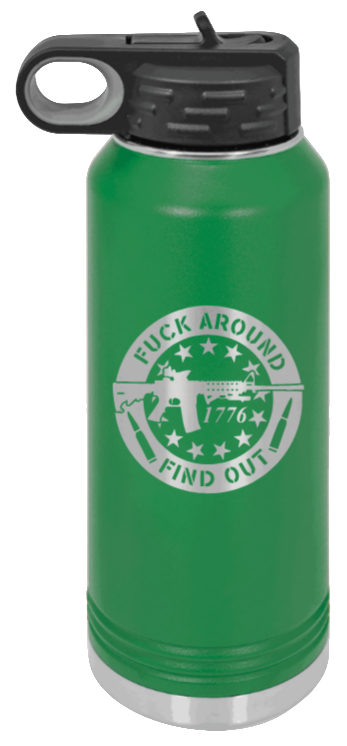  FAFO - 32oz Water Bottle Laser Engraved- Green