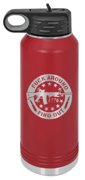  FAFO - 32oz Water Bottle Laser Engraved- Maroon