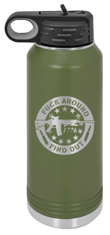  FAFO - 32oz Water Bottle Laser Engraved- Olive