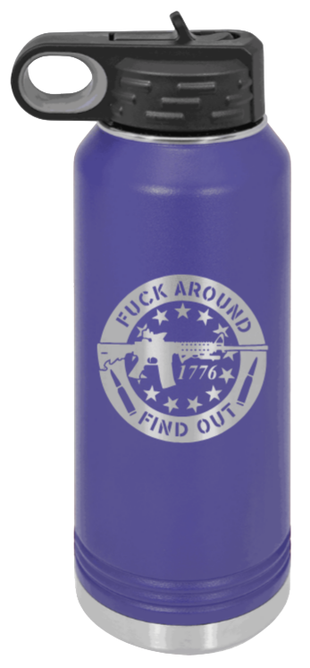  FAFO - 32oz Water Bottle Laser Engraved- Purple