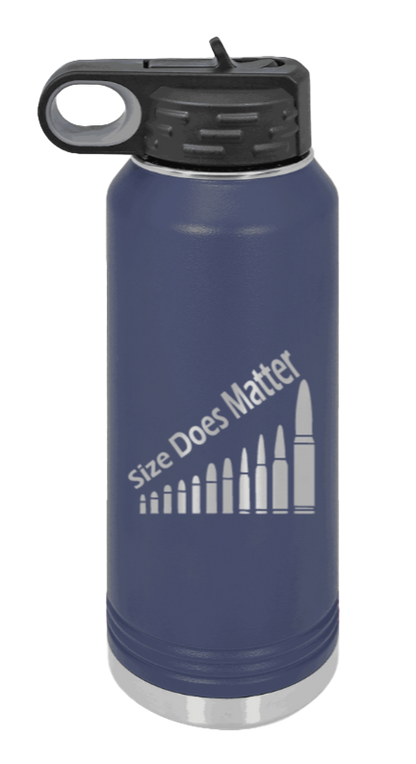 Size Matters - 32oz Water Bottle Laser Engraved- Navy
