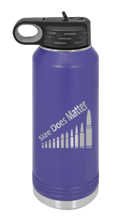 Size Matters - 32oz Water Bottle Laser Engraved- Purple