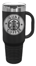 Load image into Gallery viewer, Guns And Coffee 40oz Handled Mug Laser Engraved
