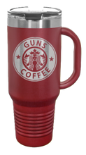 Load image into Gallery viewer, Guns And Coffee 40oz Handled Mug Laser Engraved
