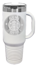 Load image into Gallery viewer, Guns And Coffee 40oz Handled Mug Laser Engraved
