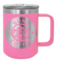 Load image into Gallery viewer, Guns and Coffee Laser Engraved Mug (Etched)
