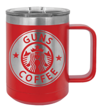 Load image into Gallery viewer, Guns and Coffee Laser Engraved Mug (Etched)
