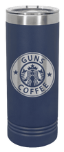 Load image into Gallery viewer, Guns and Coffee Laser Engraved Skinny Tumbler (Etched)
