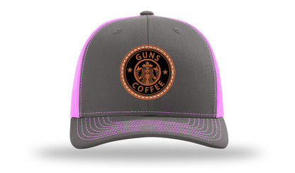 Guns and Coffee Leather Patch Richardson 112 Hat