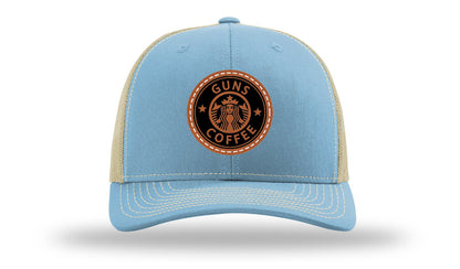 Guns and Coffee Leather Patch Richardson 112 Hat