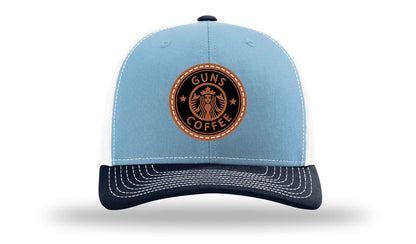 Guns and Coffee Leather Patch Richardson 112 Hat