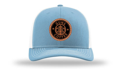 Guns and Coffee Leather Patch Richardson 112 Hat