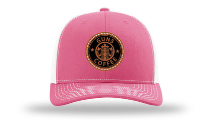 Guns and Coffee Leather Patch Richardson 112 Hat