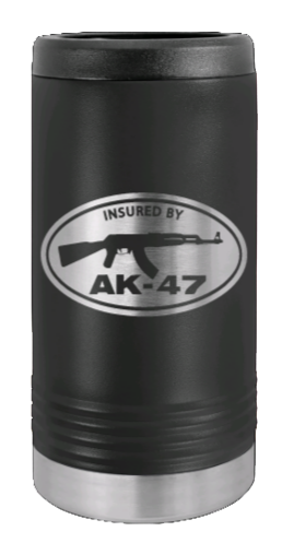 Insured By AK-47 Laser Engraved Slim Can Insulated Koosie