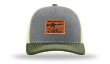 Load image into Gallery viewer, Nobody Needs An AR15 Leather Patch Richardson 112 Hat
