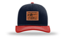 Load image into Gallery viewer, Nobody Needs An AR15 Leather Patch Richardson 112 Hat

