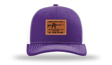 Load image into Gallery viewer, Nobody Needs An AR15 Leather Patch Richardson 112 Hat

