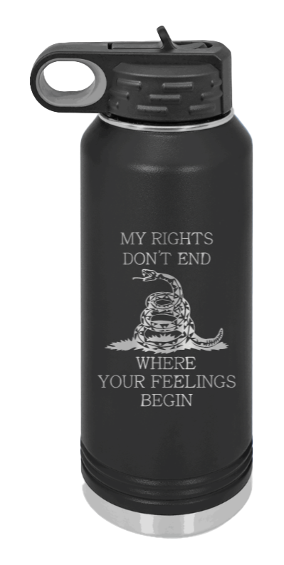 My Rights - 32oz Water Bottle Laser Engraved- Black