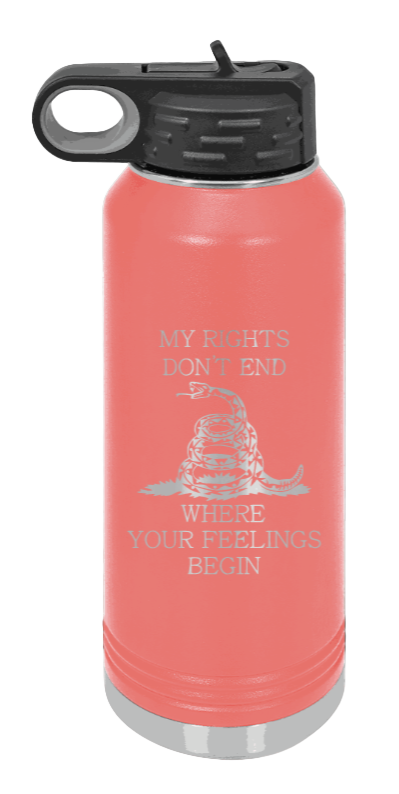 My Rights - 32oz Water Bottle Laser Engraved- Coral