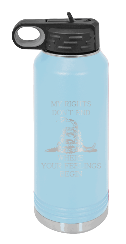 My Rights - 32oz Water Bottle Laser Engraved- Light Blue