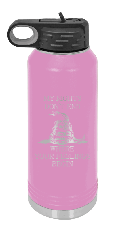 My Rights - 32oz Water Bottle Laser Engraved- Light Purple