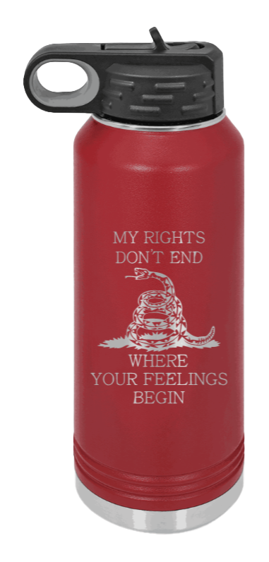 My Rights - 32oz Water Bottle Laser Engraved- Maroon