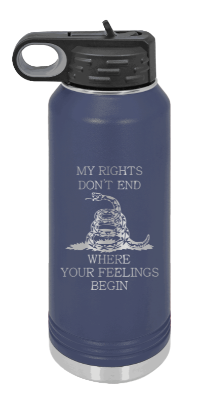 My Rights - 32oz Water Bottle Laser Engraved- Navy