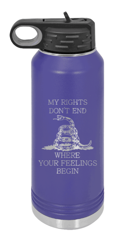 My Rights - 32oz Water Bottle Laser Engraved- Purple
