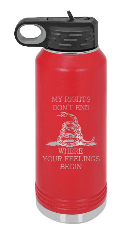 My Rights - 32oz Water Bottle Laser Engraved- Red