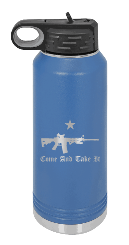 Come And Take It - 32oz Water Bottle Laser Engraved- Royal Blue