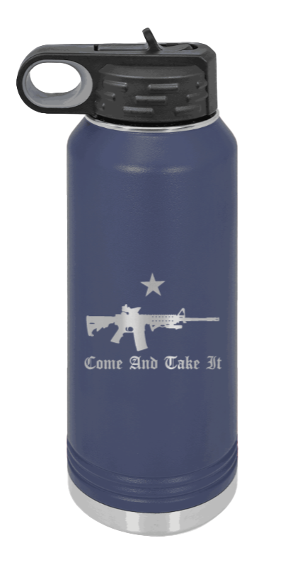 Come And Take It - 32oz Water Bottle Laser Engraved- Navy
