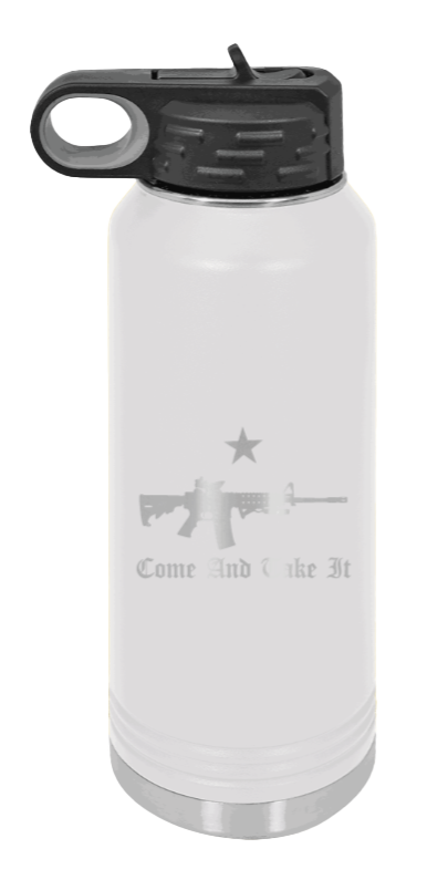 Come And Take It - 32oz Water Bottle Laser Engraved- White