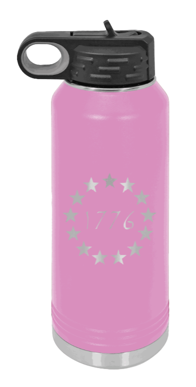 1776 - 32oz Water Bottle Laser Engraved- Light Purple